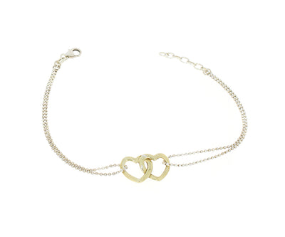 Damenarmband Herzen mit Steinen Silber vergoldet