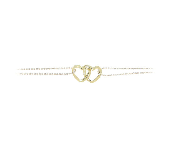 Damenarmband Herzen mit Steinen Silber vergoldet