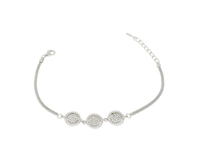 Damenarmband Kreise mit Steinen Silber