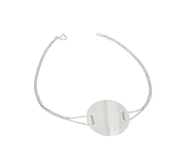 Damenarmband Rund mit Gravur Silber