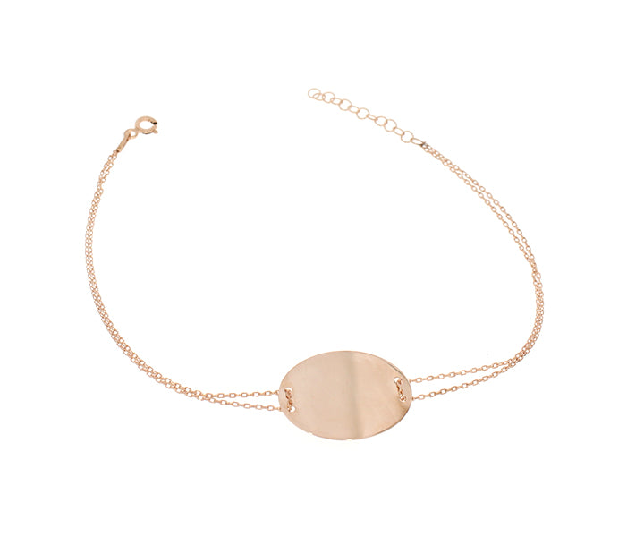 Damenarmband Oval mit Gravur Rose
