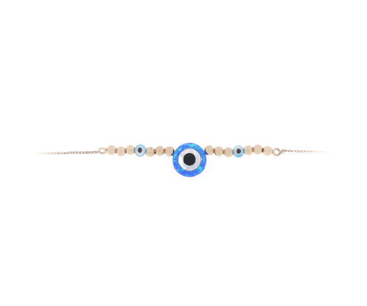 Damenarmband ziehbarer Verschluss Nazar mit Kugeln Rose