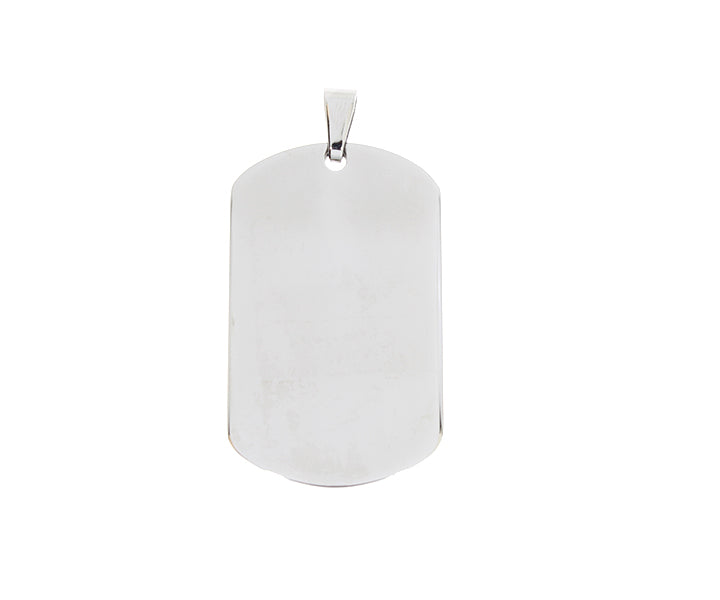 Gravurplatten Anhänger Stahl "Oval" hochglänzend
