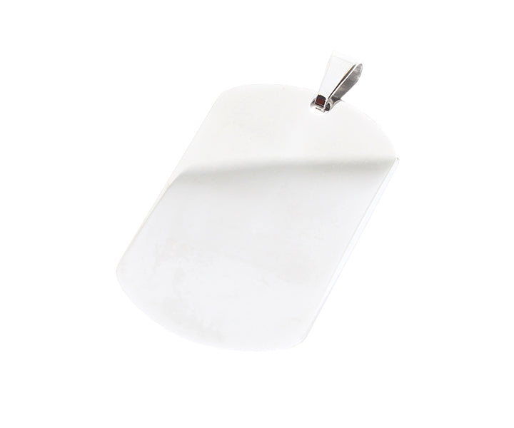 Gravurplatten Anhänger Stahl "Oval" hochglänzend