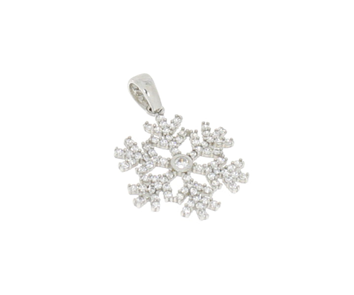 Schneeflocken mit Steinen Anhänger Silber