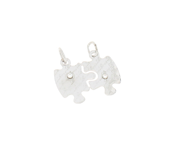 Puzzleanhänger mit Steinen Silber