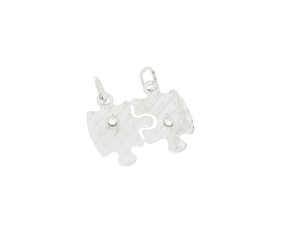 Puzzleanhänger mit Steinen Silber