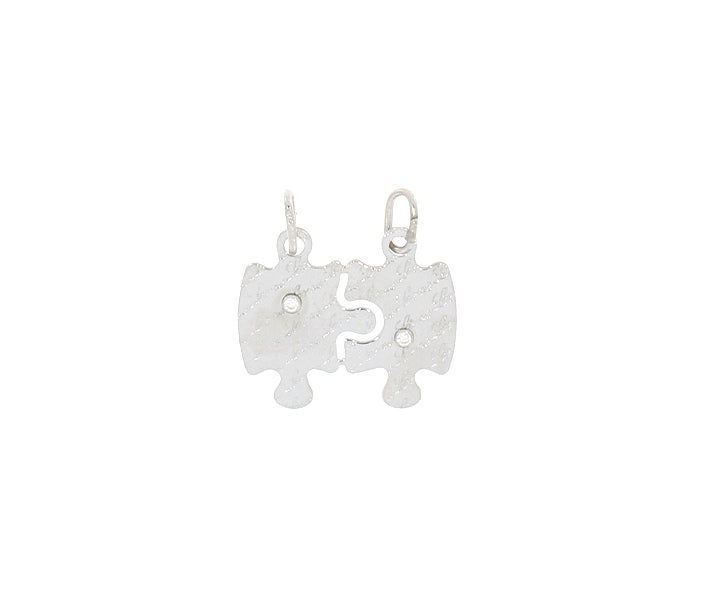 Puzzleanhänger mit Steinen Silber
