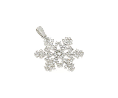 Schneeflocken mit Steinen Anhänger Silber