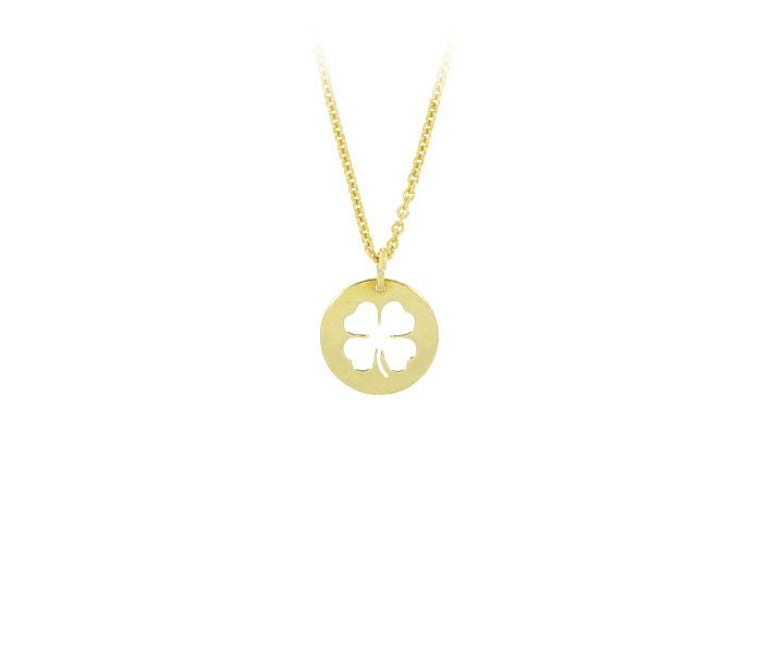 Kette mit Kleeblatt Anhänger Silber (vergoldet)